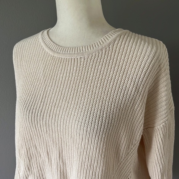 Lucky Brand Cream Knit Sweater with Lace Up Back Detail - Picture 2 of 11